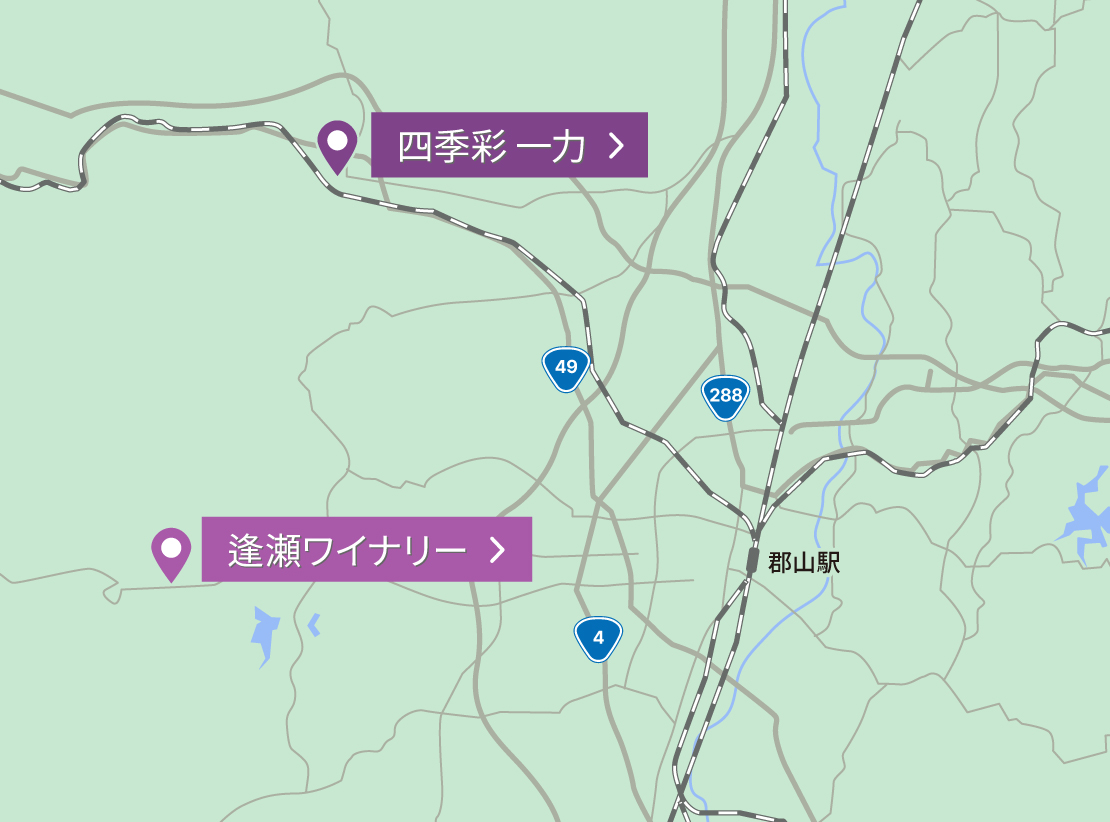 リゾート施設マップ郡山市エリア